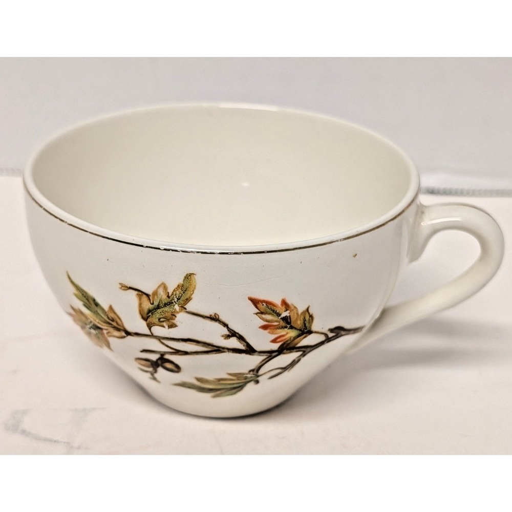 Autumn Leaf  Tea / Coffee Cup Hand Decorated Gold Trim  6 oz